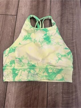 lululemon athletica Green Tie-Dye High Neck Sports Bra